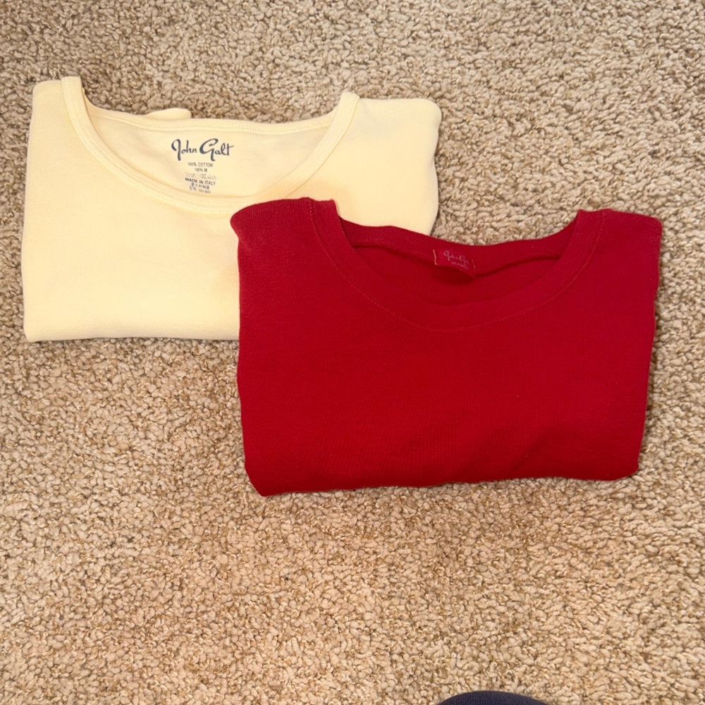 Brandy Melville Red and Yellow Tee Tight Shirts